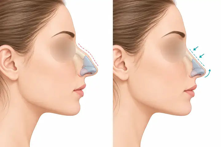 Ilustración: disminución del dorso nasal