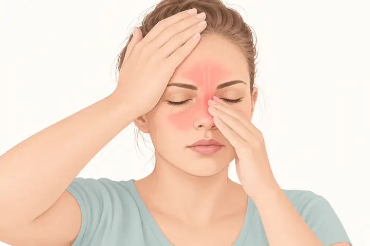 Ilustración: dolor y presión facial por sinusitis
